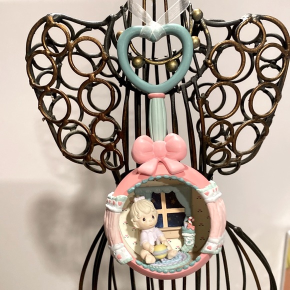 Precious Moments Christmas Ornament You Brighten My Holidays Baby in Rattle” - Picture 2 of 12